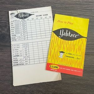 Vintage 1961 Game Book Instructions Scorecards Yahtzee 1960s 60s